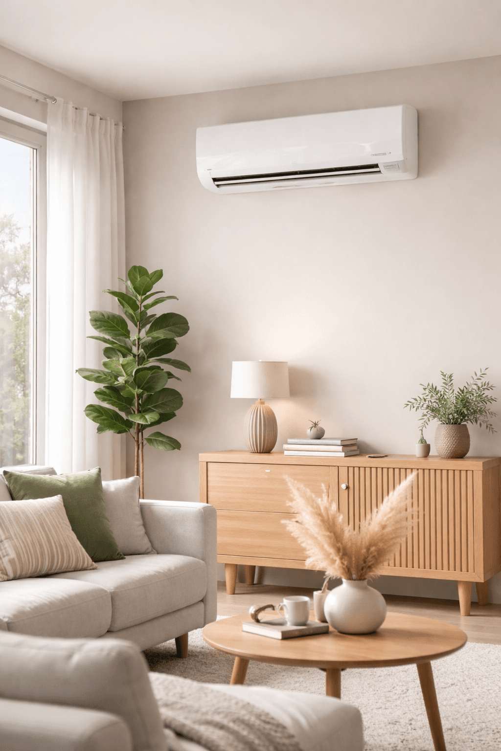 Intérieur maison rénovée avec pompe à chaleur